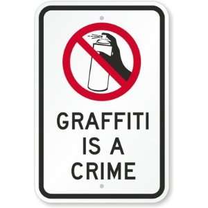   Crime (with Graphic) High Intensity Grade Sign, 18 x 12 Office