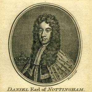 ANTIQUE ENGRAVING Daniel, Earl of Nottingham, c 1800?  