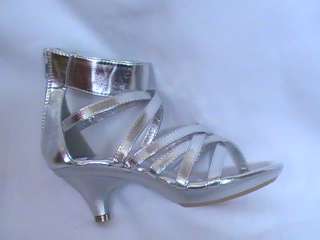 Girls Silver Dress Shoes Pageant (Angel 28k) Yth Sz 11  