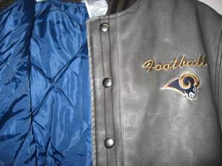 St Louis Rams NFL Youth Small Pleather Varsity Jacket @  