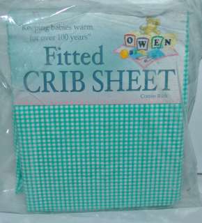 OWEN GREEN CHECK FITTED CRIB SHEET  
