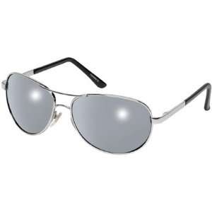   Trimmed Aviator Mirror Sunglasses, Silver, Primary Color Gray TRS33