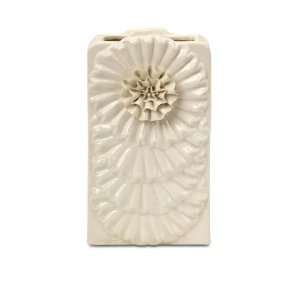  13h Classic Cream Ceramic Foliage Style Flower Vase