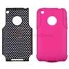 HYBRID Purple Gel / Black Mesh Hard Case+Privacy Protector For iPhone 