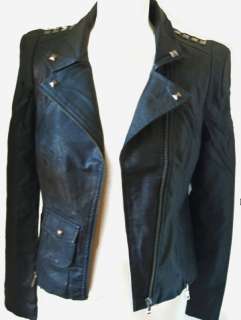 Retro 1970s crop leather biker jacket.S,M,L,XL,S/S 2012  