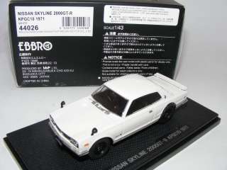 43 Ebbro Nissan Skyline 2000 GT R KPGC10 1971 White  