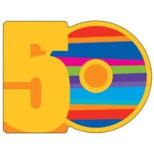  50th Birthday Stripes Shape Invitations 8ct Toys & Games