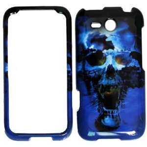  For HTC Freestyle F8181 Blue Skull/ Ghost on Black Snap on 