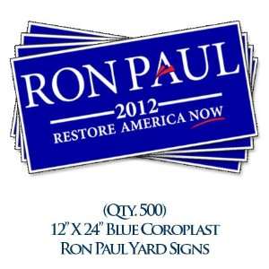    (Qty. 500) 12X24 Blue Ron Paul Yard Signs