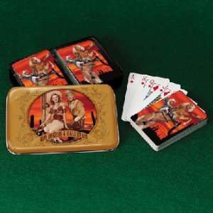   ROGERS Dale western PLAYING CARDS metal box game