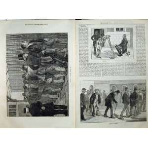  1873 Newgate Prison Prisoners Exercise Photographs Art 