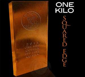 1Kg Kilo Al Capone Bar .999 Fine Copper Bullion Ingot Art Bar Gift 