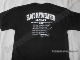 Floyd Mayweather T Shirt CHAMPIONS LIST Miguel Cotto Pacquiao 