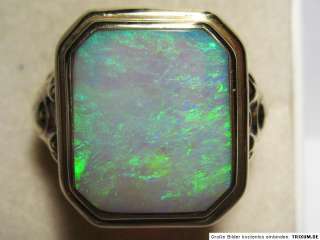 Art Nouveau Men´s Ring with Dark Opal, 6.1   VIDEO  