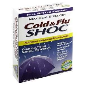 Natra Pharm Remedies Cold & Flu Shoc, Maximum Strength, Capsules, 20 