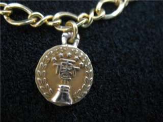   12 year 10K gold bracelet Charm Bell Telephone Anniversary pendent
