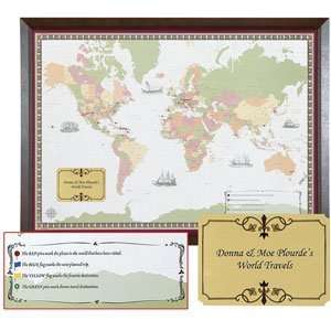  Personalized Framed World Traveler Map Set