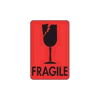 Adazon Inc. CL006 FRAGILE, Caution Label printed on fluorescent paper 