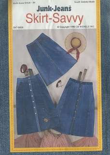 Denim Skirt from Recycled Junk Jeans Sewing Pattern S M L XL 1X 2X 3X 