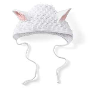 Daylee Design WHITE LAMB with Pink EARS Bonnet Hat Baby 