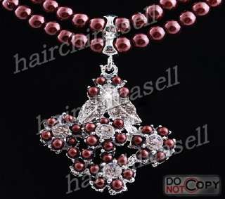 Rhinestone Alloy Imitate Pearl Necklace Earring 6sets  