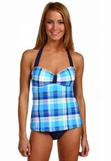 Tommy Hilfiger Blue Plaid Maddy One Piece Swimsuit 10 NWT $101 NEW 