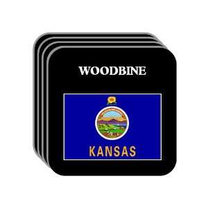 US State Flag   WOODBINE, Kansas (KS) Set of 4 Mini Mousepad Coasters