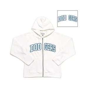 Los Angeles Dodgers Womens Applique Full Zip Hoody by Antigua   White 