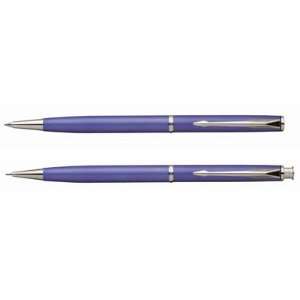  Parker Insignia Satin Blue Ballpoint Pen and Mechanical 
