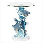 BRAND NEW DOLPHIN ACCENT GLASS TOP TABLE FAST SHIP