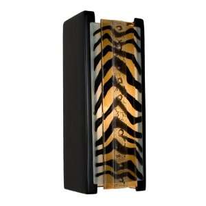 A19 reFusion Safari Wall Sconce Matador Black Gloss and Zebra Caramel 