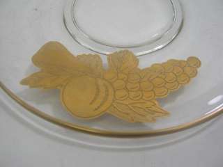DESIGNER 22 Karat Gold Glass Small Antique Dish Plate  