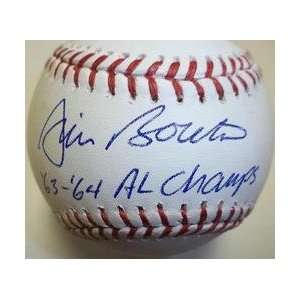  MLBPAA Jim Bouton 63 64 AL Champs Autographed Baseball 