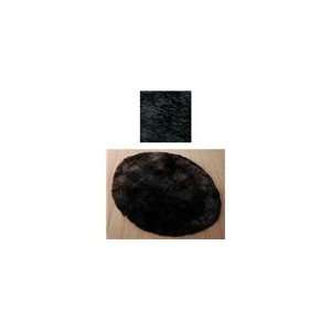   Wool Oval Sheepskin Rug 6x9   Black   by G.L. Bowron