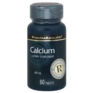  PharmAssure Calcium, 600 mg, Tablets 60 tablets Health 