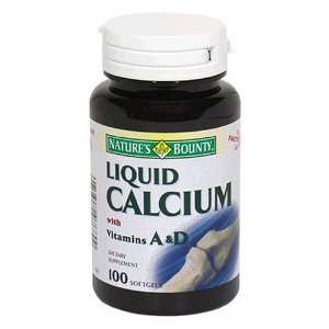  Natures Bounty Liquid Calcium with Vitamins A and D, 100 