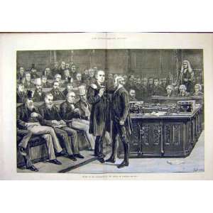  1880 Arrest Bradlaugh House Commons Old Print Antique 
