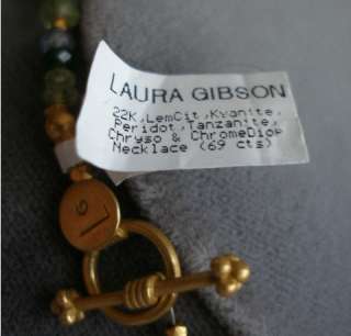   gibson 22k gemstone necklace 22k peridot tanzanite gold lemon citrine