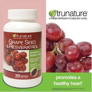 TruNature Grape Seed & Resveratrol   300 Softgels Health 