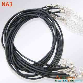 100pcs Black 2.5mm Genuine Leather Necklace Cords 18inch Wholesale 