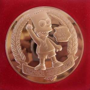   BART SIMPSON The Simpsons Solid Bronze Medal Summer Games 1992  