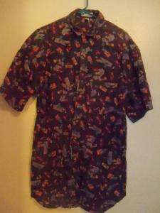 Mens Size Sz Large L Columbia Fly Fishing Designs Short Sleeved SS 