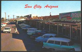 Sun City Arizona AZ 1950s Main Shopping Center Vintage Postcard  