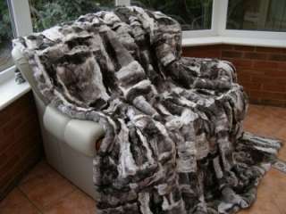 Luxury real ORYLAG CHINCHILLA fur throw,blanket 225 x 200cm,pelzdecke 