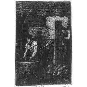  Men doing laundry,1807,Etching from The Book of Trades 