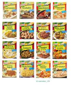 Knorr FIX  different variations e.g. CurryWurst, Sauerbraten from 