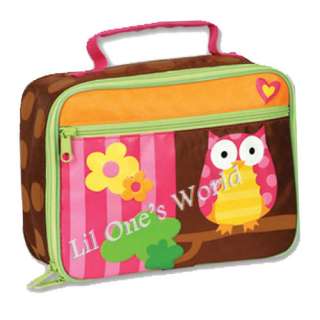 Stephen Joseph Girls Owl Flowers Heart Pink Brown Insulated Lunchbox 