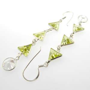 PARKLING YELLOW WHITE CZSTERLING SILVER EARRING $  