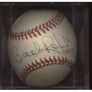 Autographed Brooks Robinson Baseball   HOF 83 Single Budig 