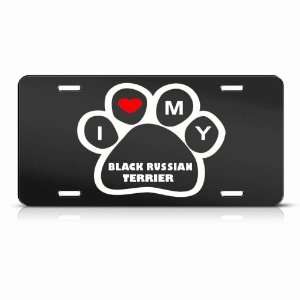 Black Russian Terrier Dog Dogs Novelty Animal Metal License Plate Wall 
